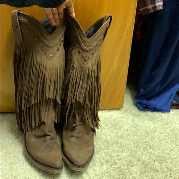 Liberty Black Vegas Fringe Boots - Pointed Toe - Picture 4 of 5